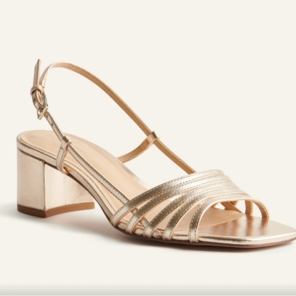 Reformation Gold Strappy Sandals